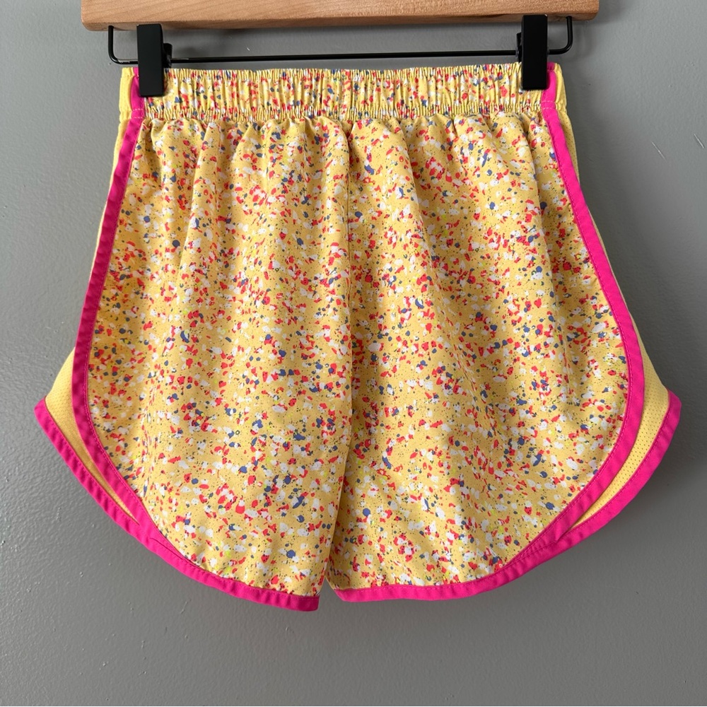 Nike Dri-Fit Lined Athletic Shorts | Yellow + Pink Confetti - Picture 5 of 7